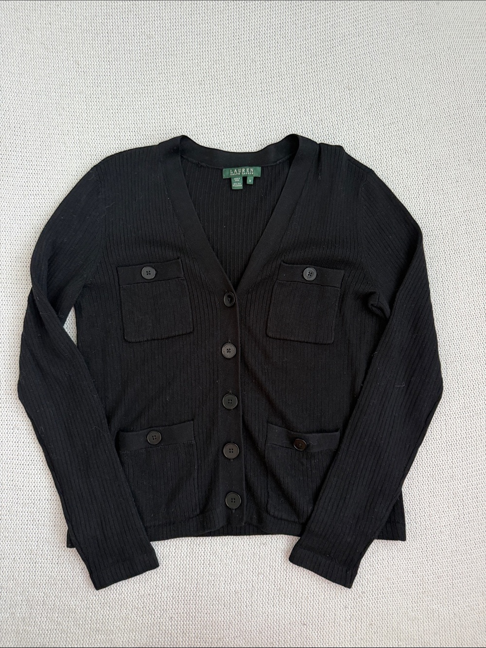 Ralph Lauren Silk/Cashmere Cardigan Black Size Medium